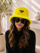 Ladies Yellow Faux Fur Bucket Hat - StylePhase SA