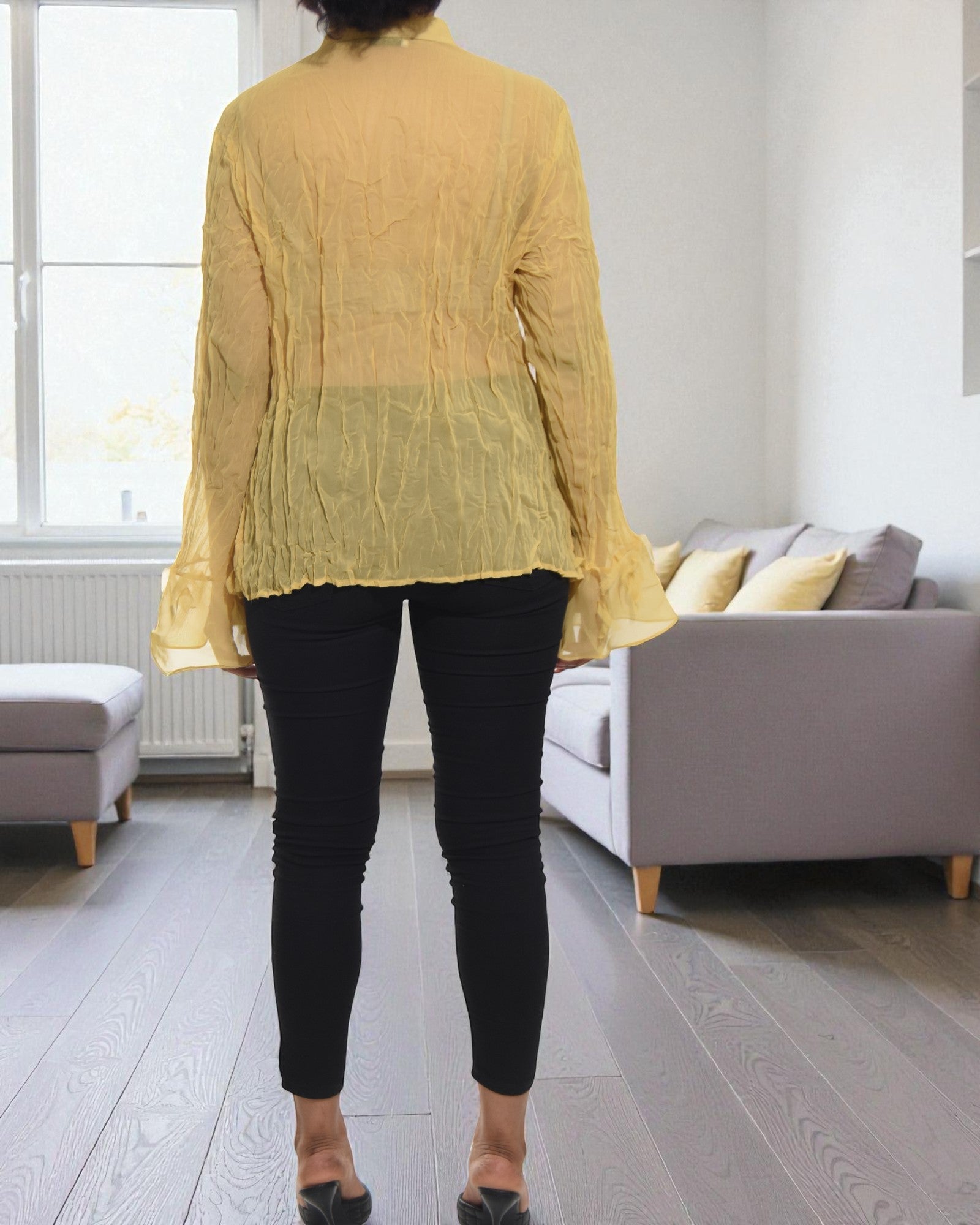 Ladies Yellow Frill Shirt - StylePhase SA