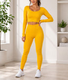 Ladies Yellow Long Sleeve Activewear Set - StylePhase SA