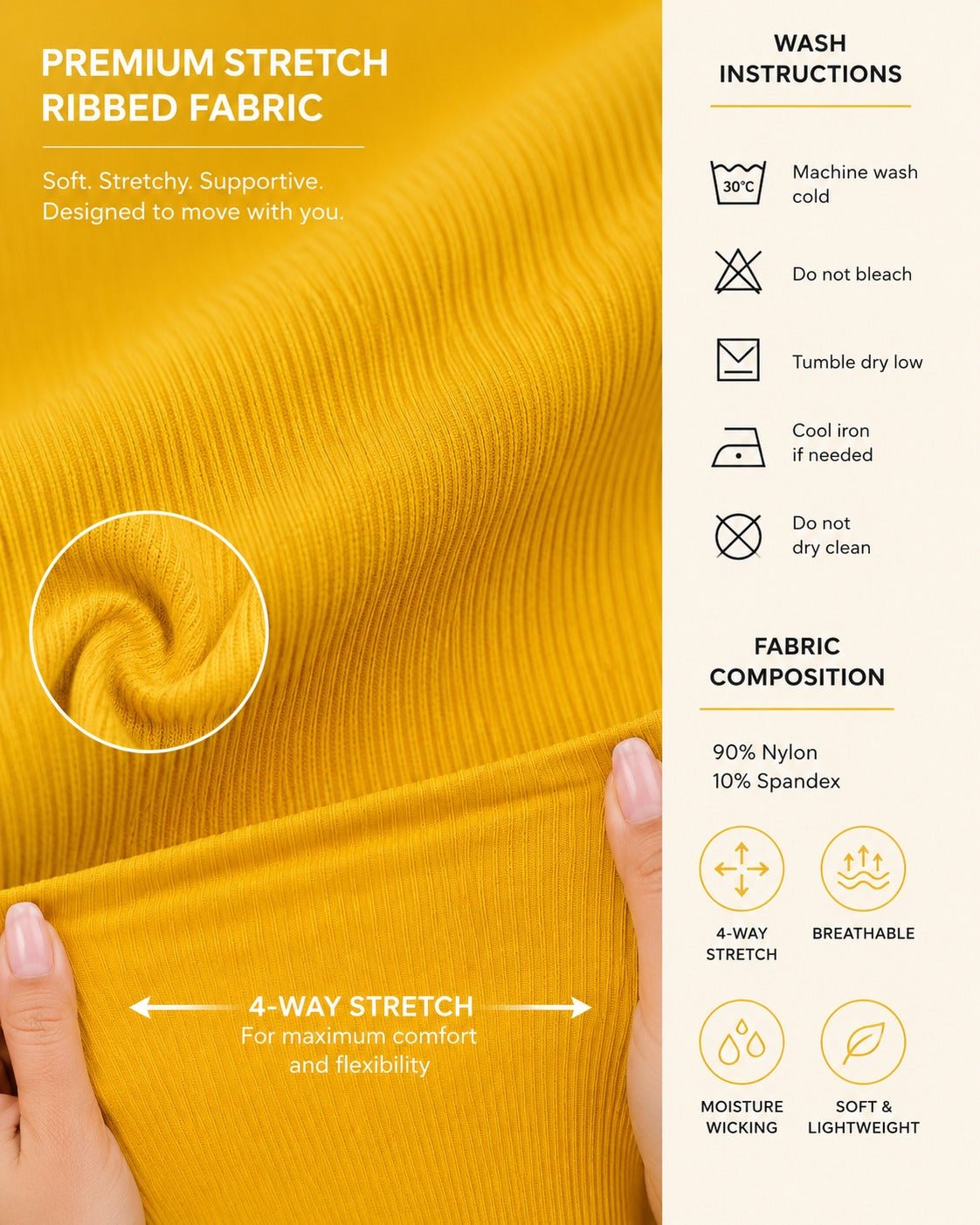 Ladies Yellow Long Sleeve Activewear Set - StylePhase SA