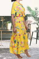 Ladies Yellow Maxi Two Piece Set - StylePhase SA