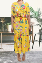 Ladies Yellow Maxi Two Piece Set - StylePhase SA