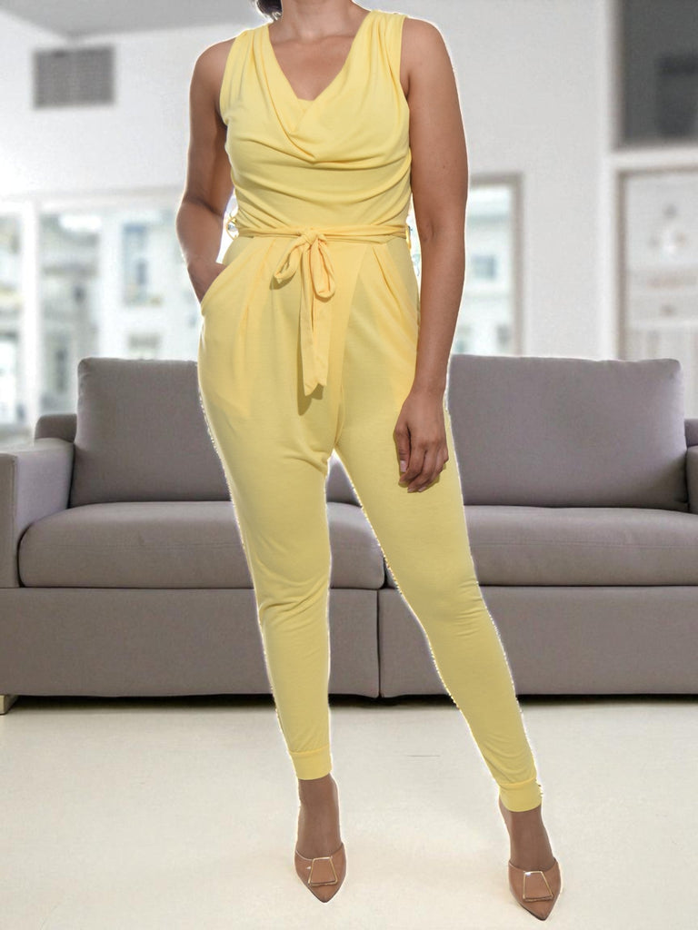 Ladies Yellow Pocket Jumpsuit - StylePhase SA