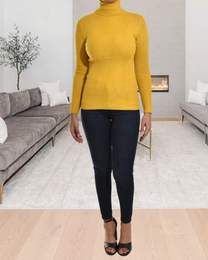 Ladies Yellow Polo Neck Jersey - StylePhase SA