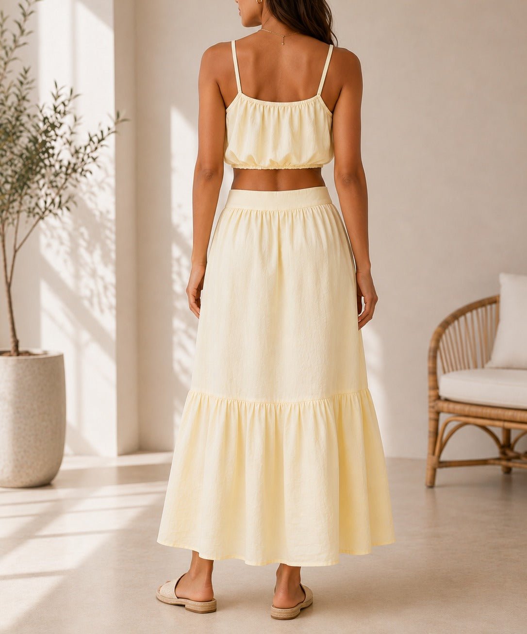 Ladies Yellow Skirt Two-Piece Set - StylePhase SA