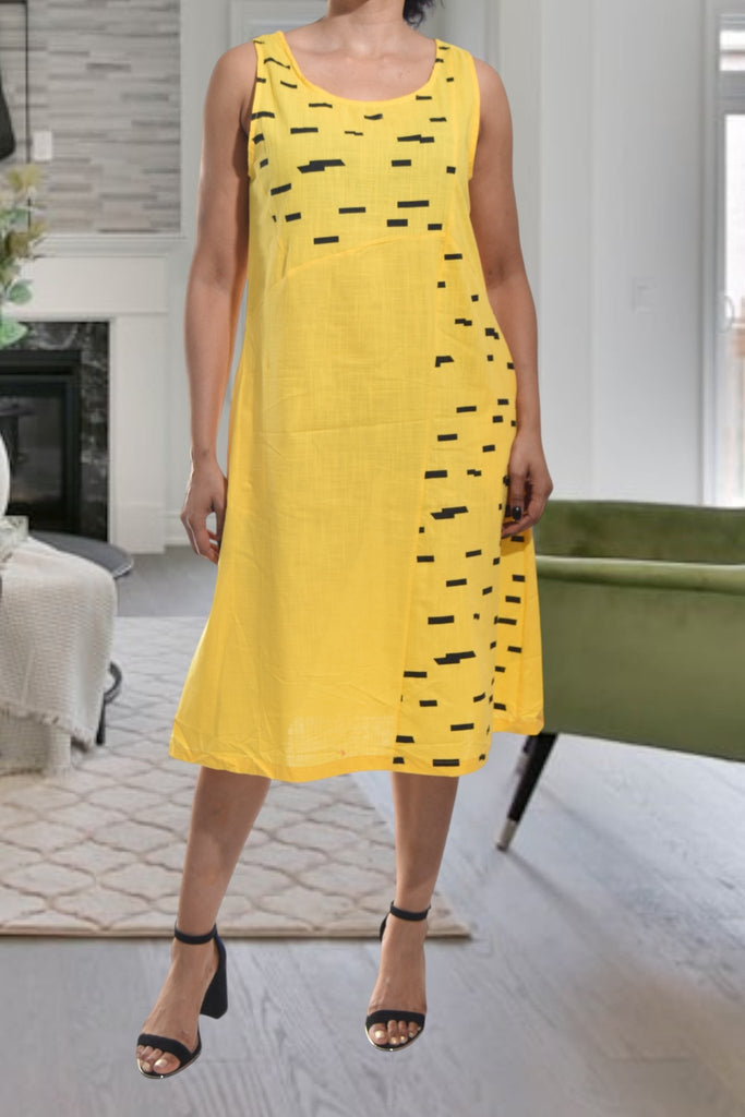 Ladies Yellow Sleeveless Pocket Dress - StylePhase SA
