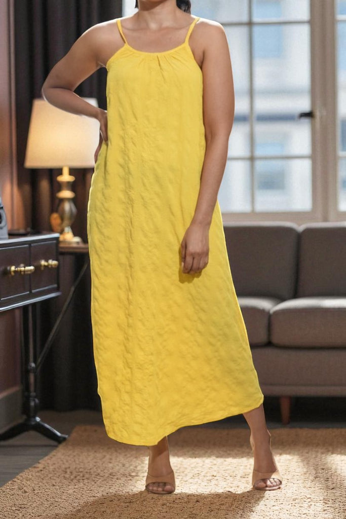 Ladies Yellow Strappy Maxi Dress - StylePhase SA