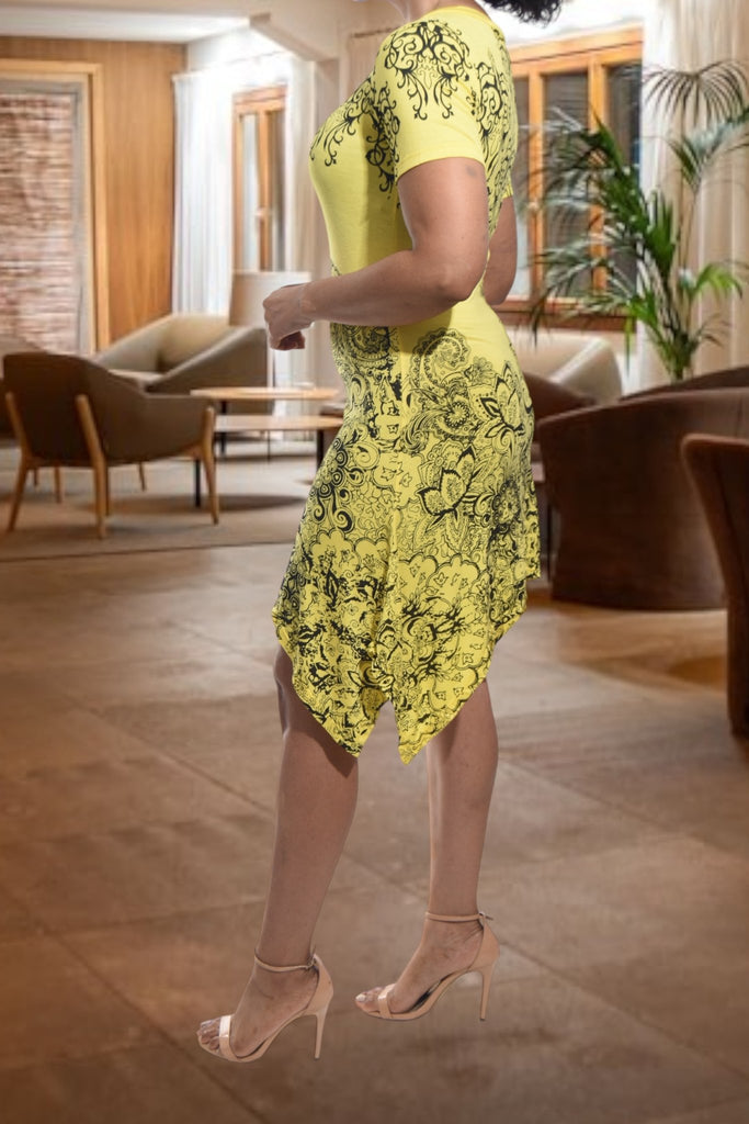 Ladies Yellow Tunic Mini Dress - StylePhase SA