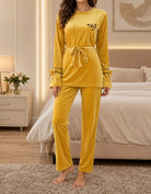 Ladies Yellow Velour Pj Set - StylePhase SA