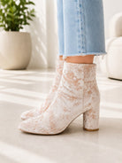 Ladies Zadie Blush Block Heel Ankle Boots - StylePhase SA