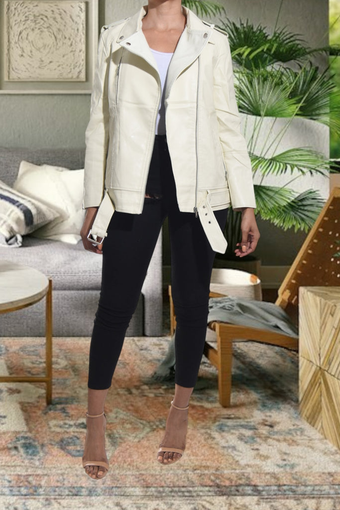 Ladies Zip Up Cream Jacket - StylePhase SA