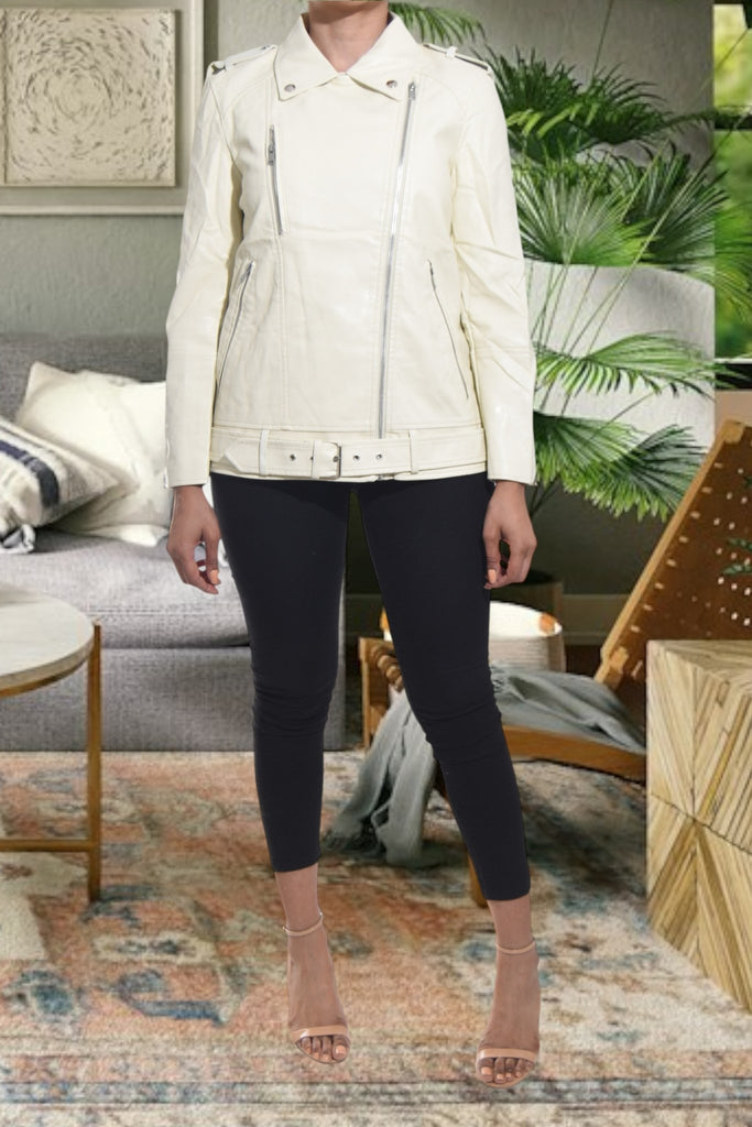 Ladies Zip Up Cream Jacket - StylePhase SA