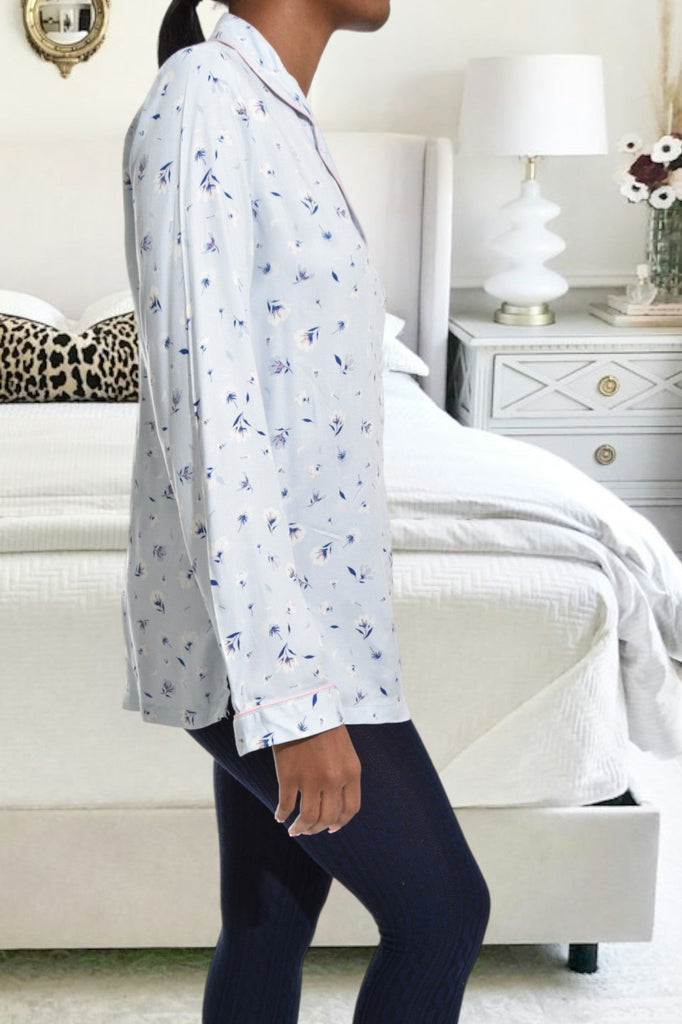 Light Blue Printed Pj Top - StylePhase SA