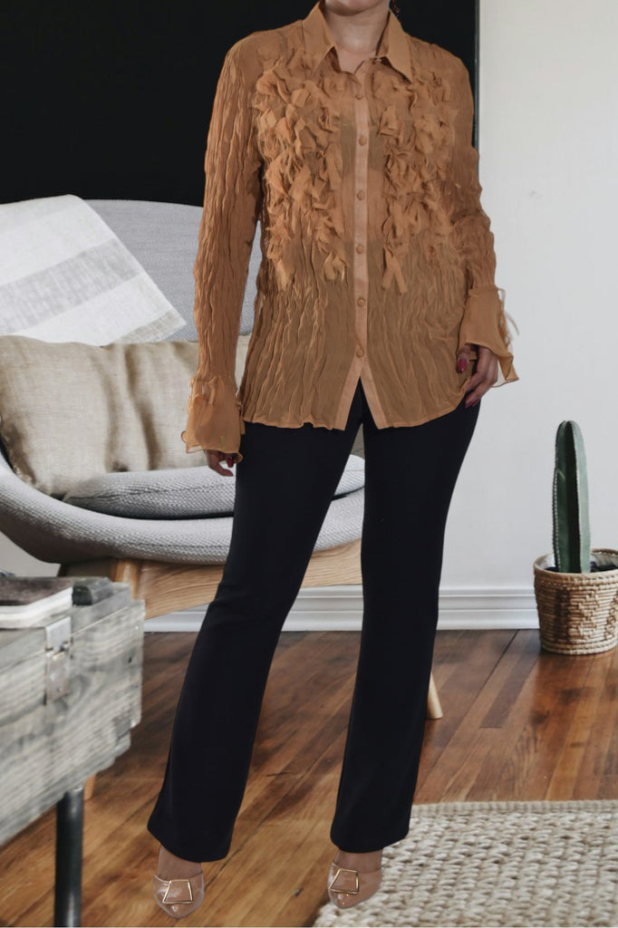 Light Brown Frill Top - StylePhase SA