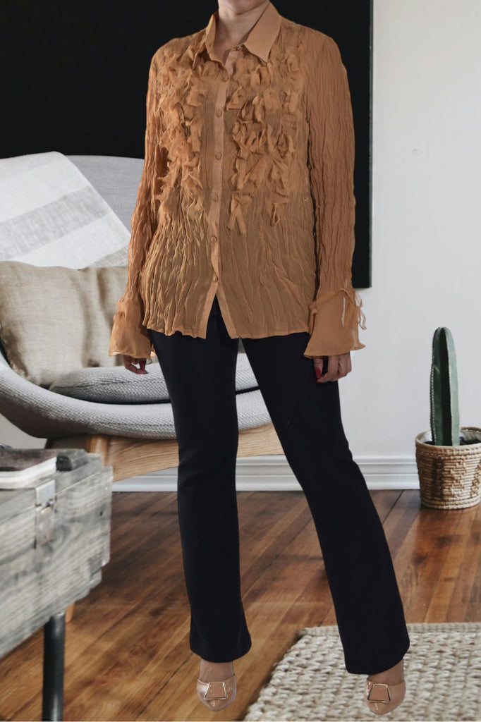 Light Brown Frill Top - StylePhase SA