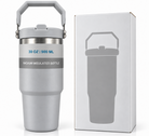Light grey 900ml vacuum insulated bottle and packaging