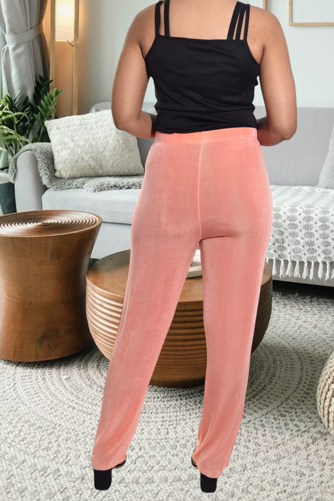 Light Orange Elastic Long Pants - StylePhase SA