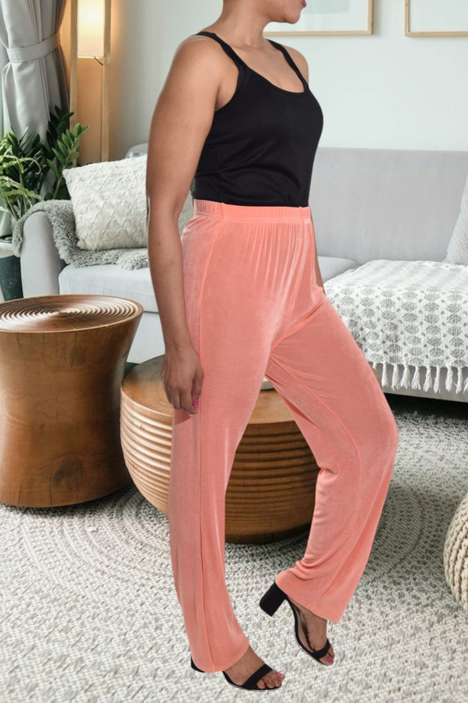 Light Orange Elastic Long Pants - StylePhase SA