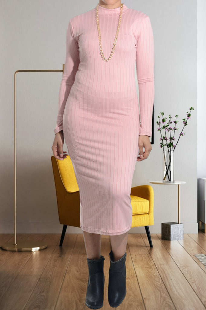 Light Pink BodyCon Dress With Chain - StylePhase SA