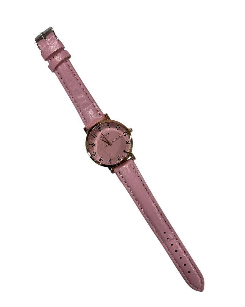 Light Pink PU Leather Strap Watch - StylePhase SA