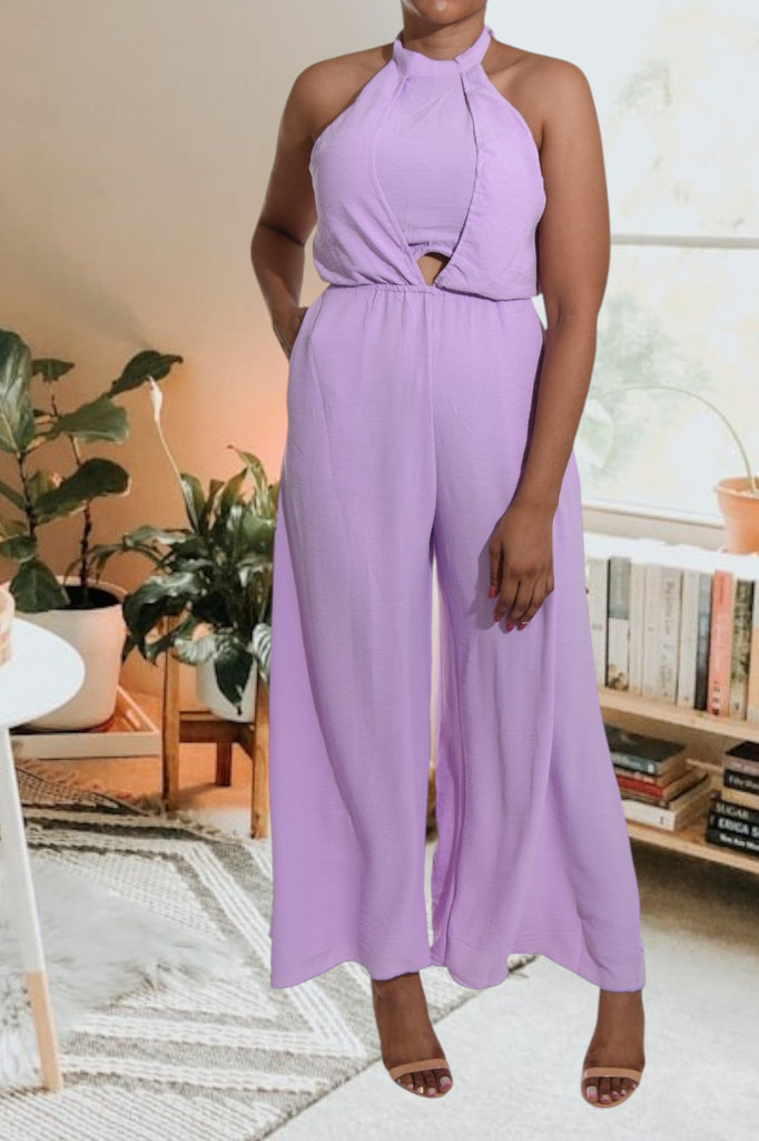 Lilac Backless Wide Leg Jumpsuit - StylePhase SA