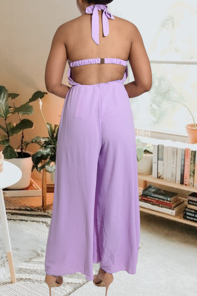 Lilac Backless Wide Leg Jumpsuit - StylePhase SA