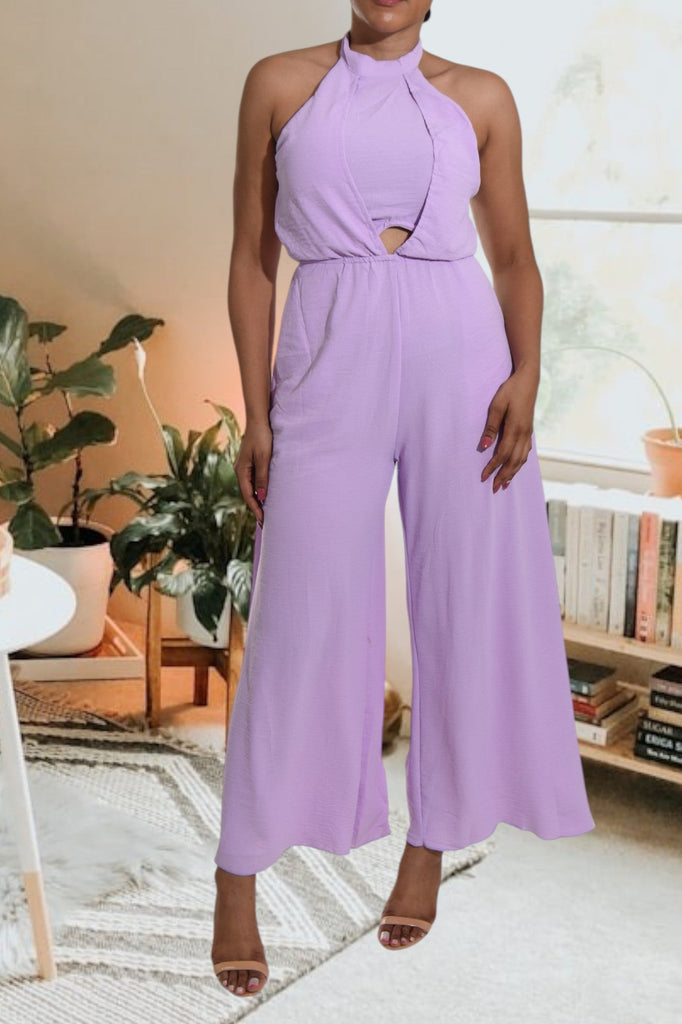 Lilac Backless Wide Leg Jumpsuit - StylePhase SA