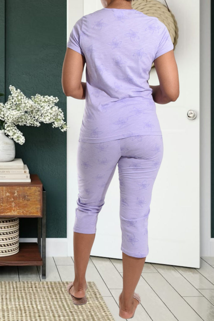 Lilac Cotton 3/4 Pj Set - StylePhase SA