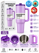 Lilac 40oz tumbler features and details