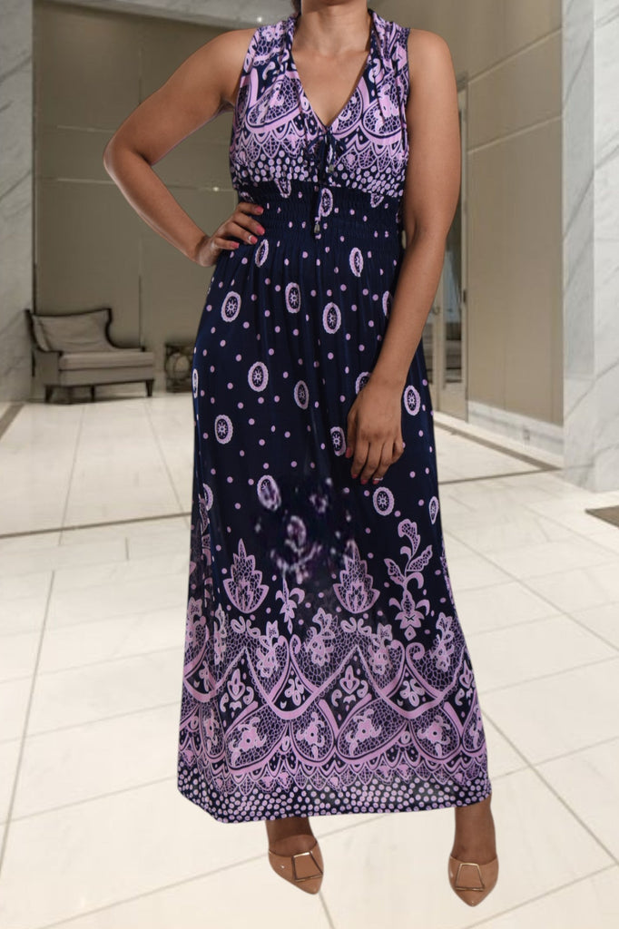 Lilac V Neck Maxi Dress - StylePhase SA