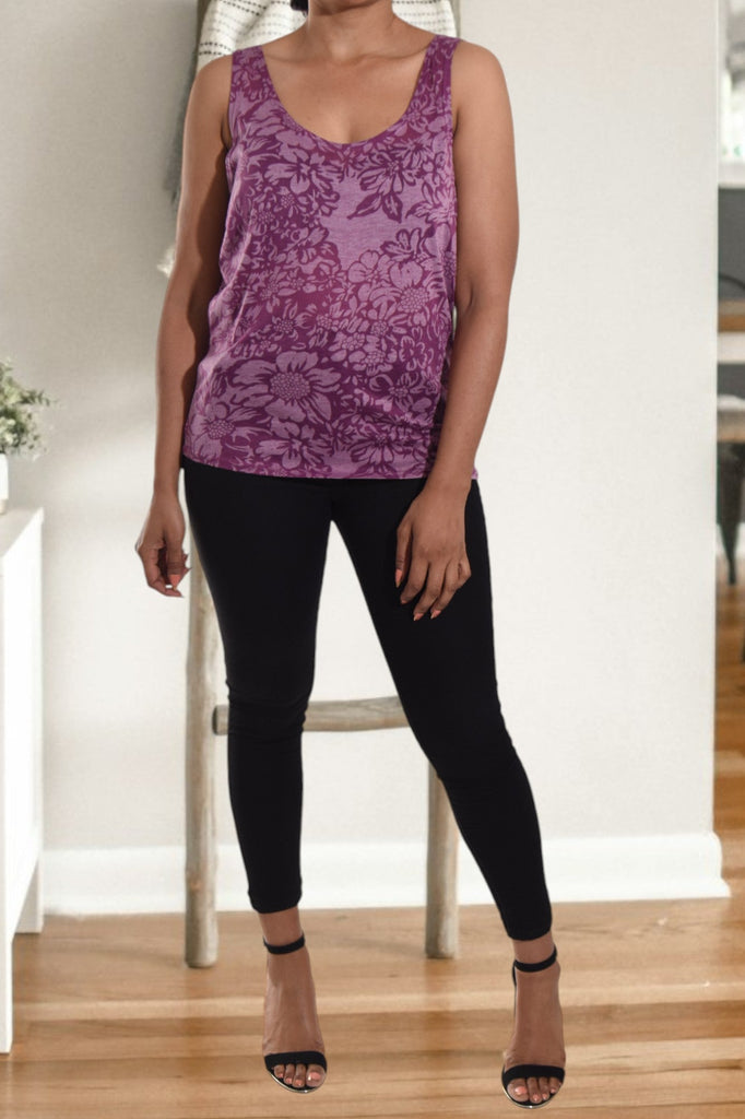 Magenta Burnout Sleeveless Top - StylePhase SA