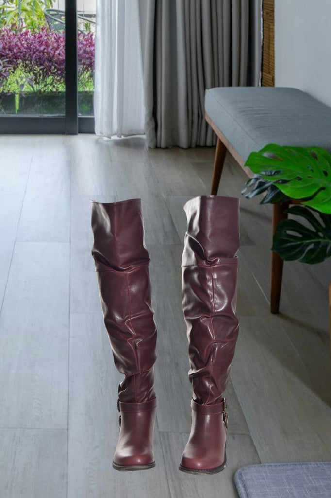 Marit Burgundy Boots - StylePhase SA