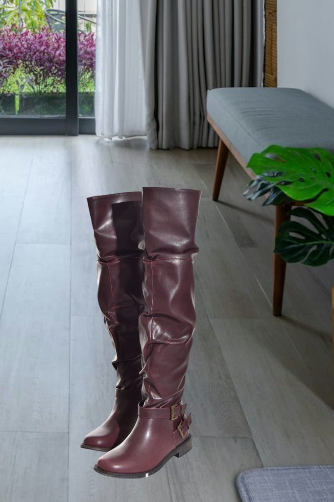 Marit Burgundy Boots - StylePhase SA