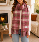 Maroon And Beige Check Scarf - StylePhase SA