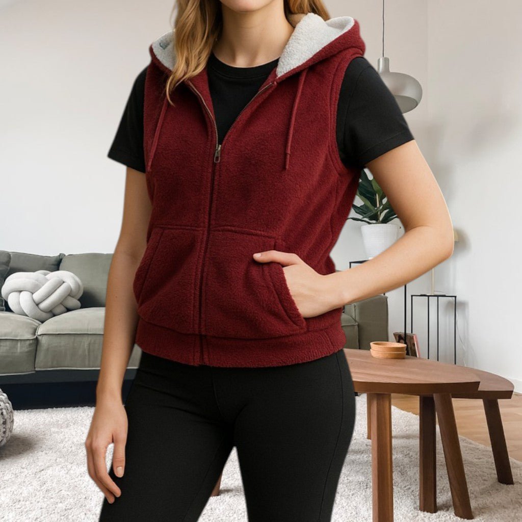 Maroon Crop Zip Jacket - StylePhase SA