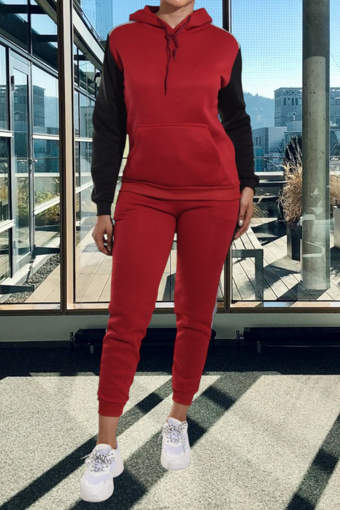 Maroon Fleece Tracksuit - StylePhase SA