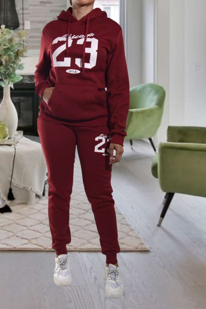 Maroon Graphic Tracksuit Set - StylePhase SA