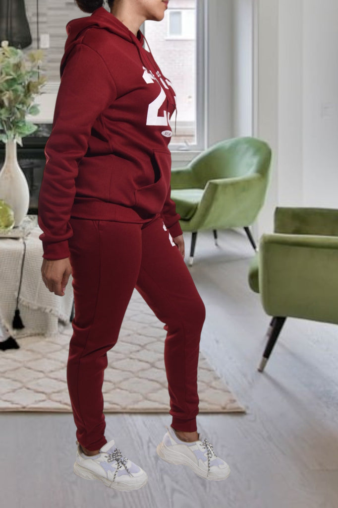 Maroon Graphic Tracksuit Set - StylePhase SA