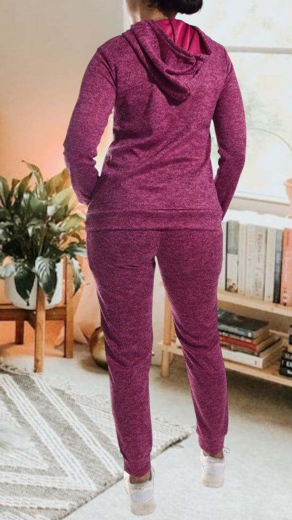 Maroon Kangaroo Pocket Tracksuit Set - StylePhase SA