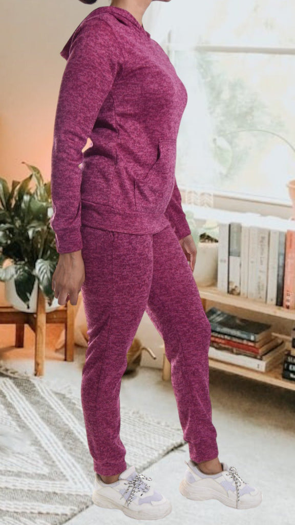 Maroon Kangaroo Pocket Tracksuit Set - StylePhase SA