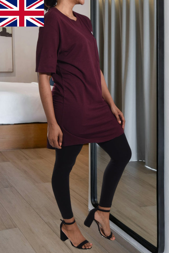 Maroon Long Length Tee - StylePhase SA