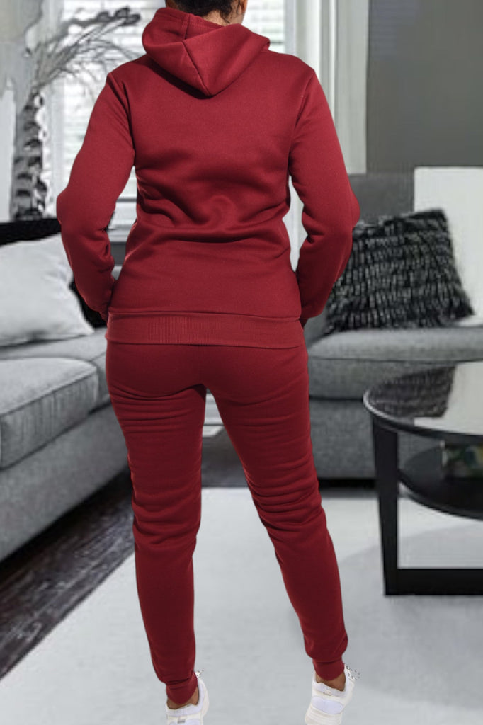 Maroon Love Knit Tracksuit - StylePhase SA