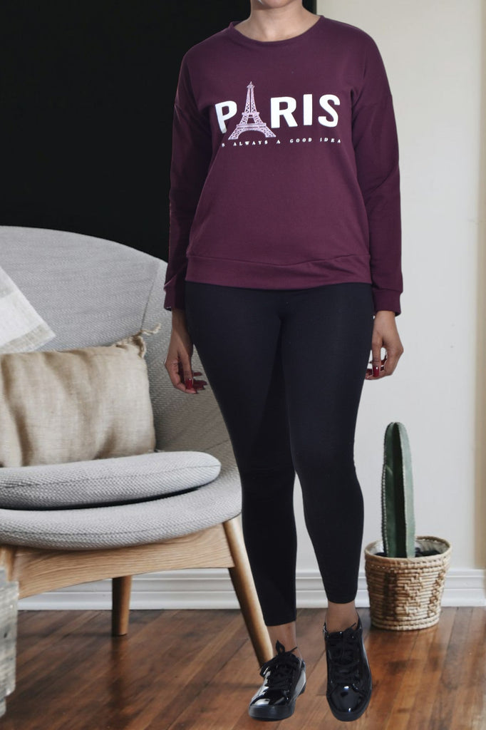 Maroon Paris Sweater - StylePhase SA