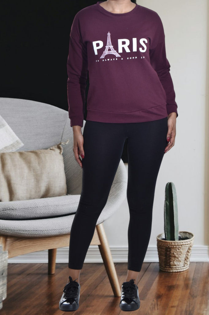 Maroon Paris Sweater - StylePhase SA