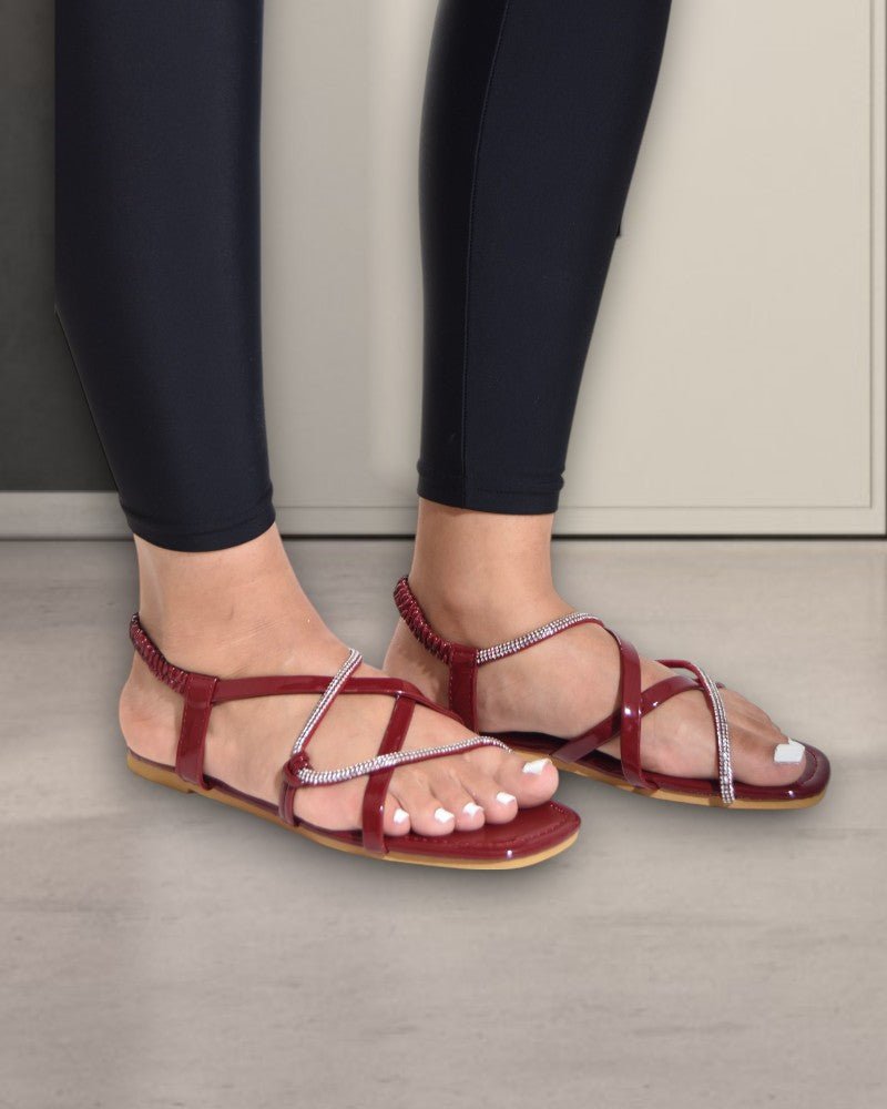 Maroon Sandal with Glitter - StylePhase SA