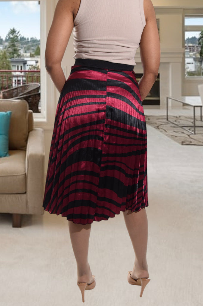 Maroon Satin Patterned Skirt - StylePhase SA