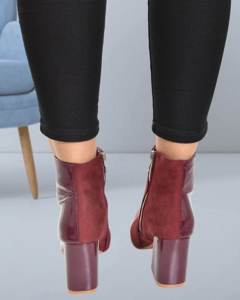 Maroon Two Tone Boots - StylePhase SA