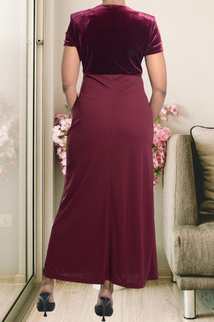 Maroon Velour Dress - StylePhase SA