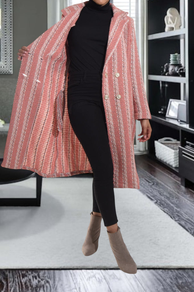 Melton Heavy Weight Pink Coat - StylePhase SA