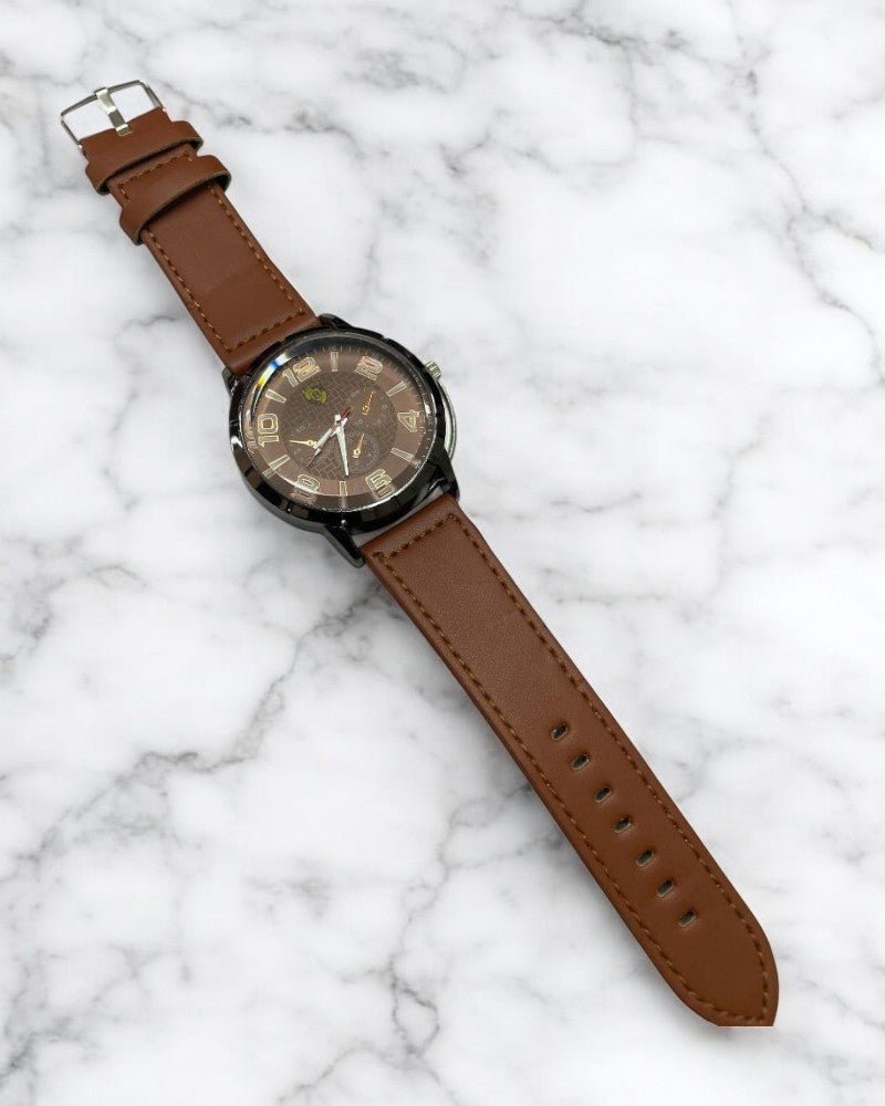 Men Dark Brown Strap Watch - StylePhase SA